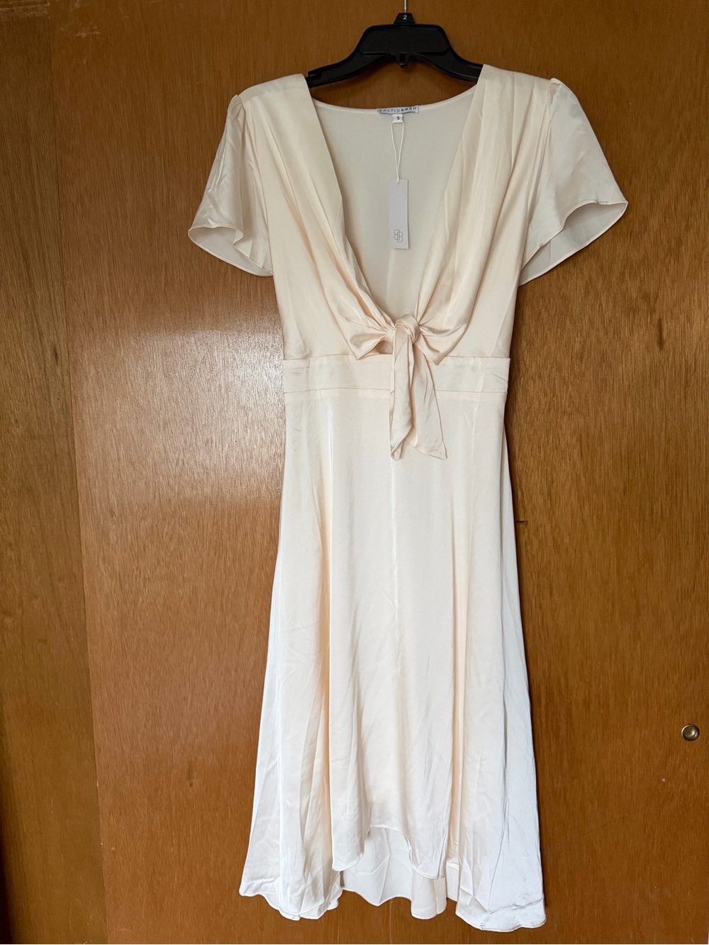 Baltic Born Cream Tie-Front Midi Dress
